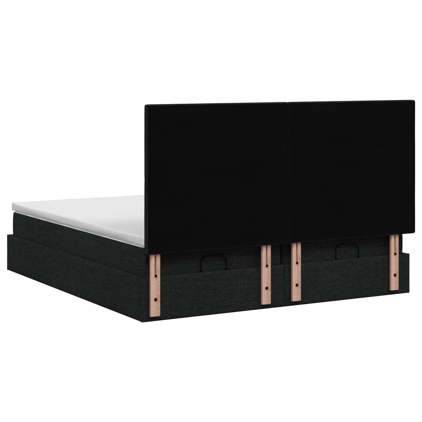 Ottoman Bed met Matrassen en LED Zwart 200 x 200 cm Stof