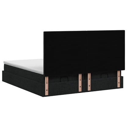 Ottoman Bed met Matrassen en LED Zwart 200 x 200 cm Stof