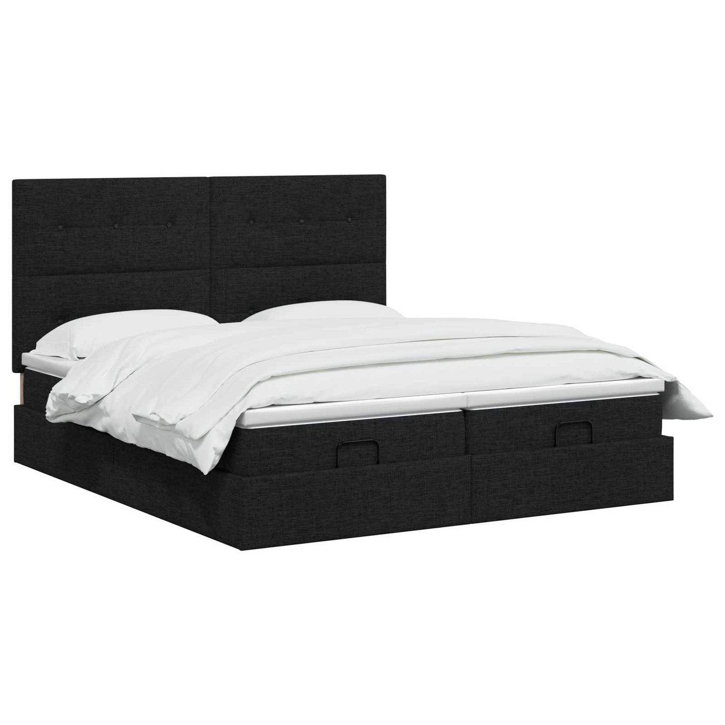 Ottoman Bed met Matrassen en LED Zwart 200 x 200 cm Stof