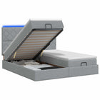 Ottoman bed 160x200 cm lichtgrijs met opbergruimte
