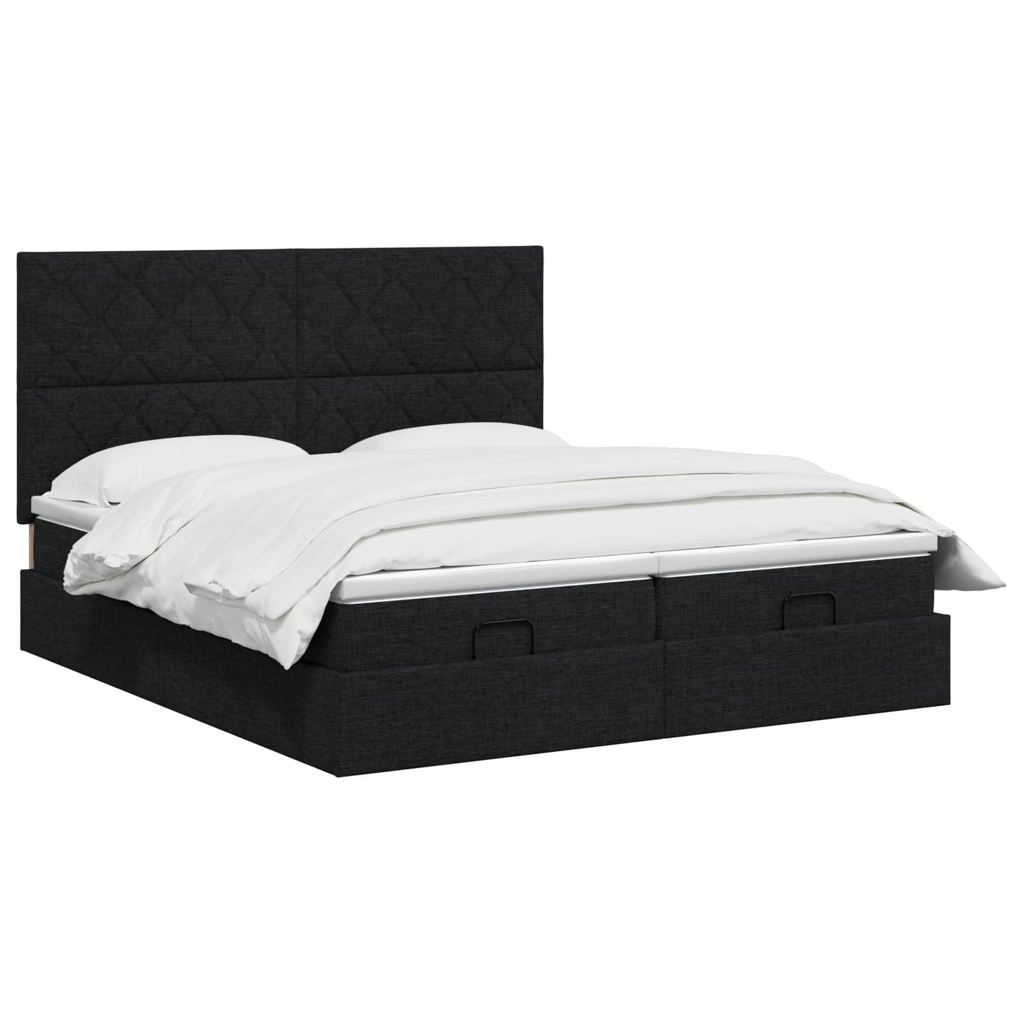 Ottoman Bed met Matrassen en LED Zwart 160 x 200 cm Stof