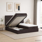 Ottoman bed 200x200 cm donkerbruin met LED