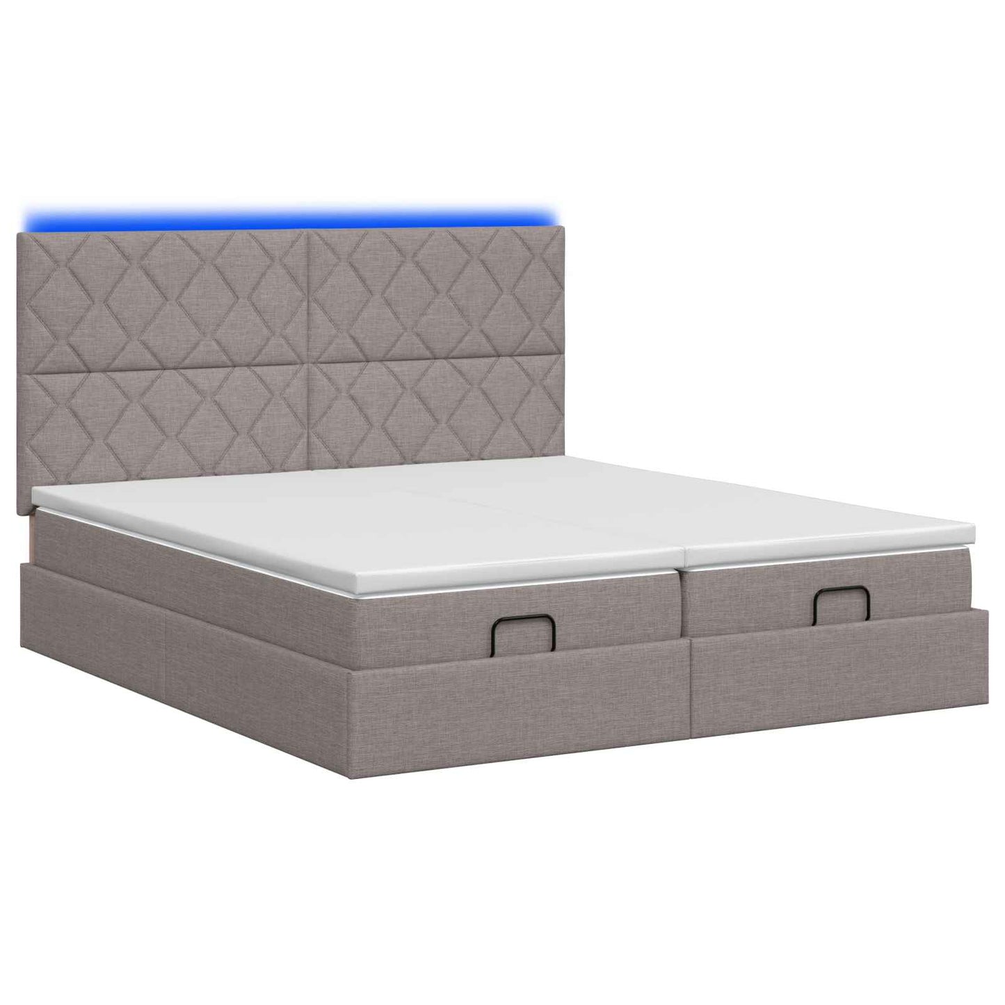 Ottoman Bed met Matrassen en LED Taupe 180 x 200 cm Stof