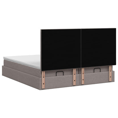 Ottoman Bed met Matrassen en LED Taupe 180 x 200 cm Stof