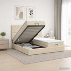 Ottoman bed 180 cm crèmekleurig stof
