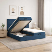 Ottoman bed met opbergruimte blauw stof