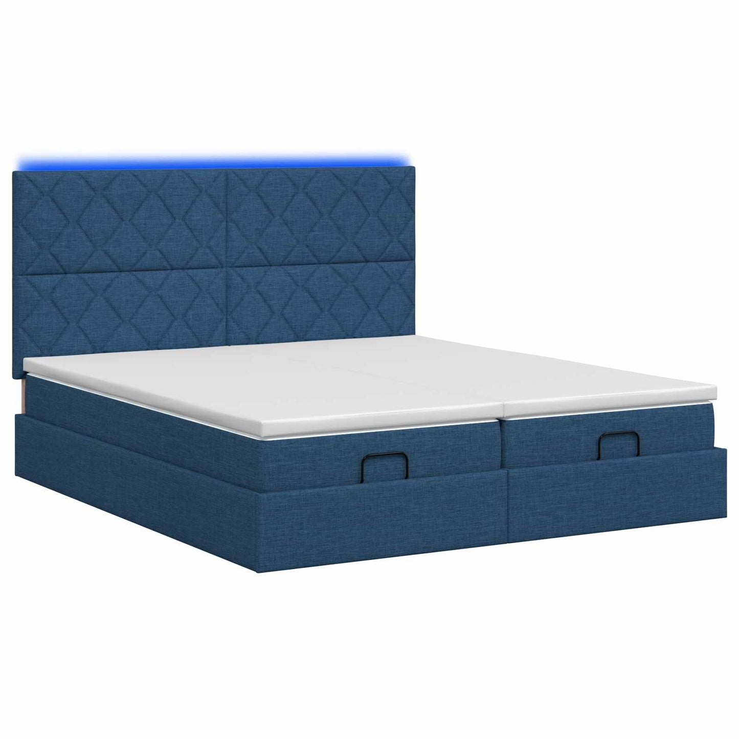 Ottoman Bed met Matrassen en LED Blauw 180 x 200 cm Stof