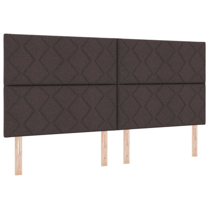 Ottoman Bed met Matrassen en LED Donkerbruin 200 x 200 cm Stof