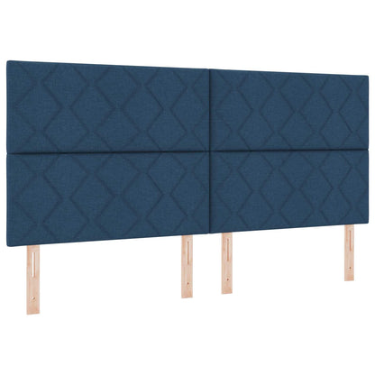 Ottoman Bed met Matrassen en LED Blauw 200 x 200 cm Stof