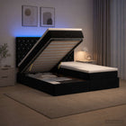 Ottoman bed 200x200 cm zwart fluweel met matras en LED