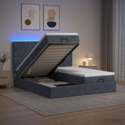 Ottoman bed 180x200 cm donkergrijs met matras en led