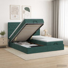 Ottoman bed 180x200 cm donkergroen fluweel