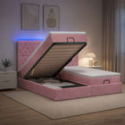 Ottoman bed 160x200 cm roze fluweel