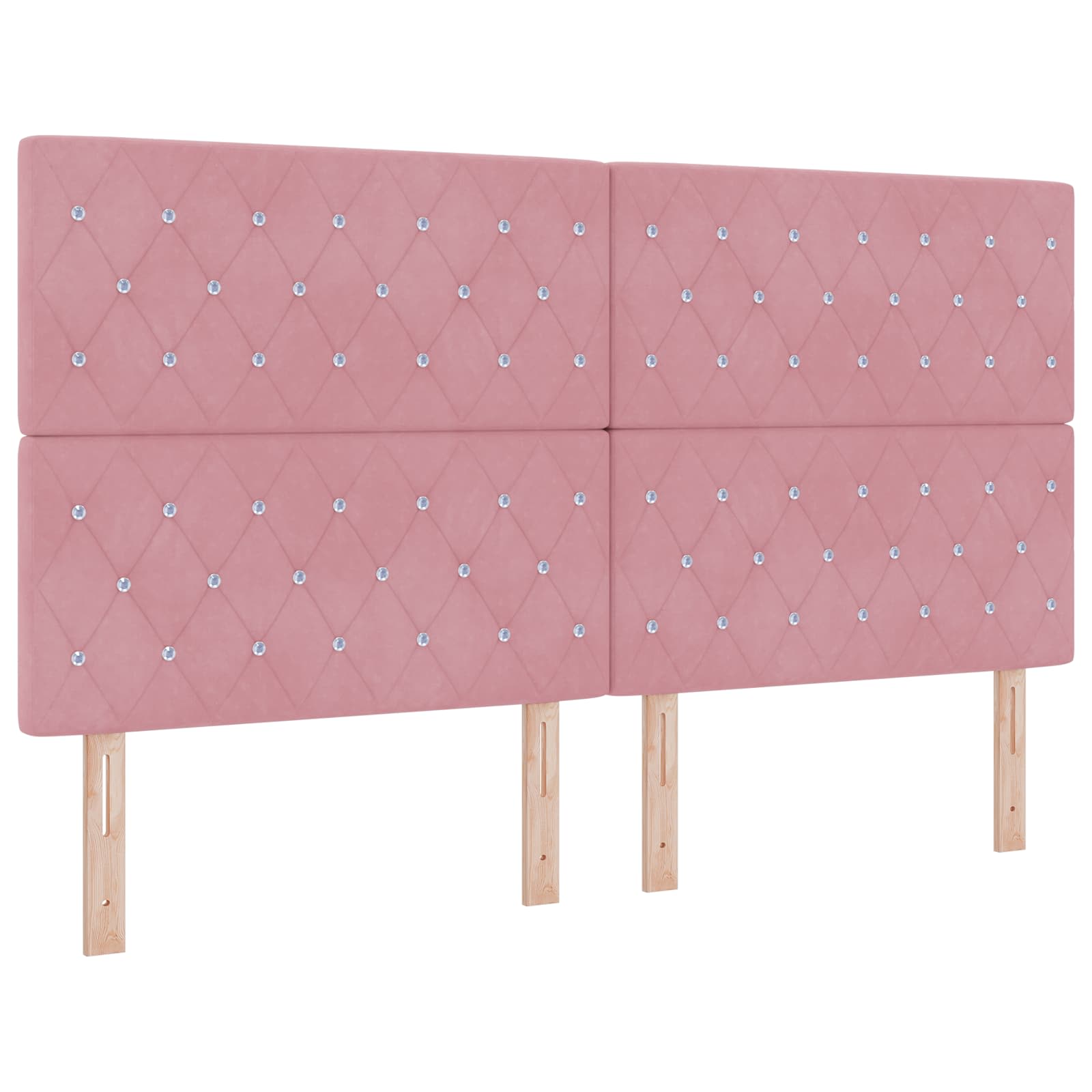 Ottoman Bed met Matrassen en LED Roze 180 x 200 cm fluweel