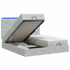 Ottoman Bed met Matrassen en LED Lichtgrijs 200 x 200 cm