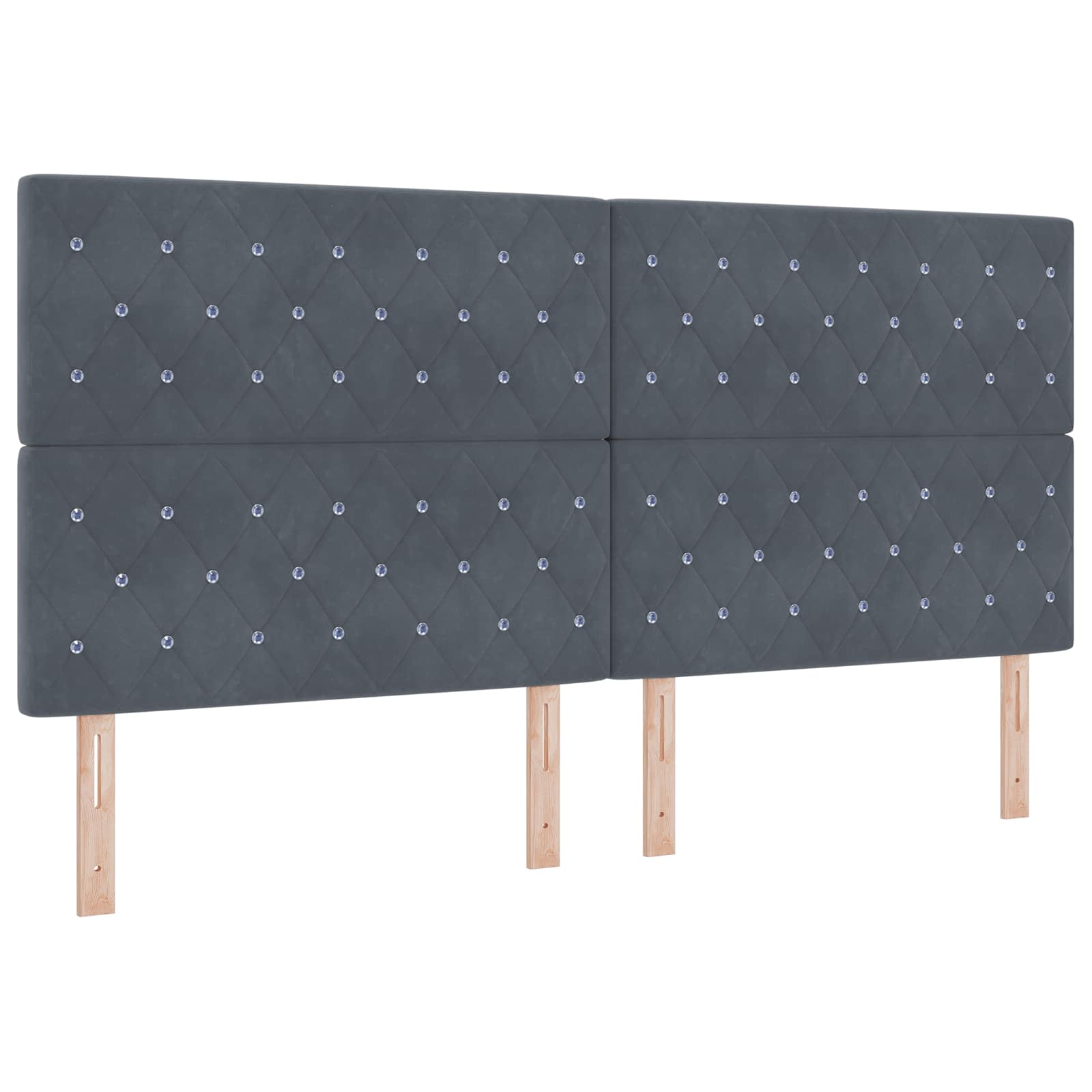 Ottoman Bed met Matrassen en LED Donkergrijs 200 x 200 cm