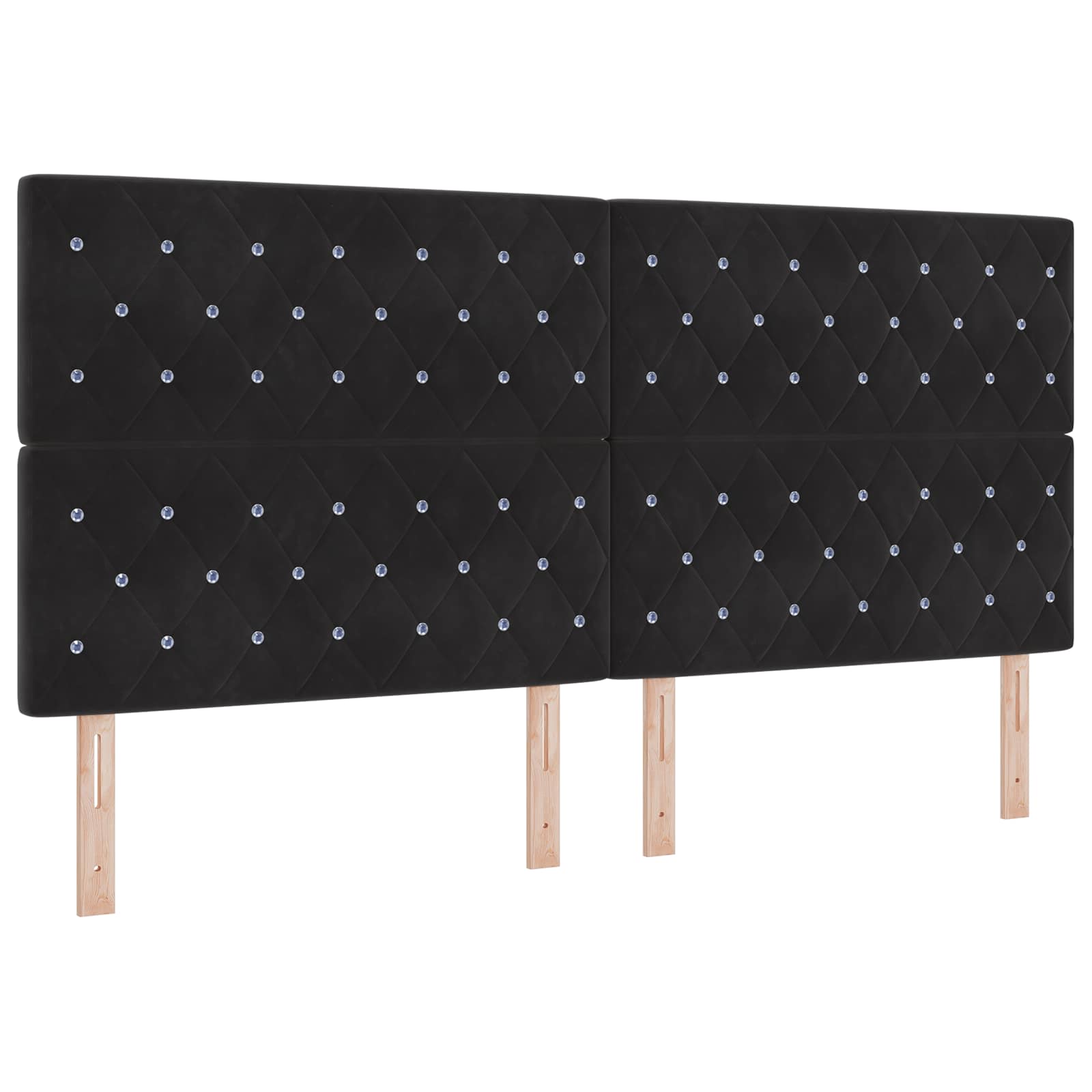 Ottoman Bed met Matrassen en LED Zwart 200 x 200 cm fluweel