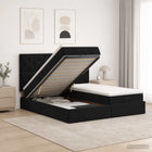 Ottoman bed met matras 160x200 cm zwart fluweel