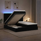 Ottoman bed 160x200 cm zwart fluweel met matras LED