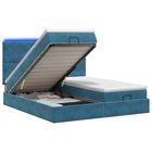 Ottoman bed 180x200 cm donkerblauw met opbergruimte