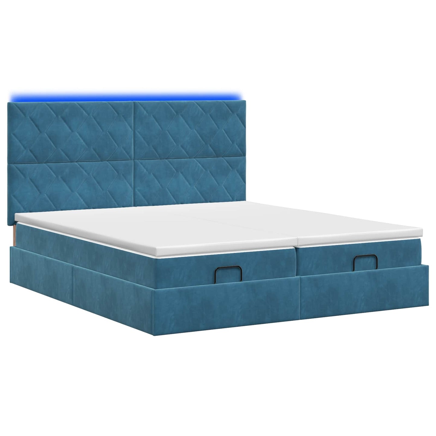 Ottoman Bed met Matrassen en LED Donkerblauw 180 x 200 cm