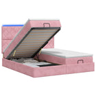 Ottoman bed 180x200 cm roze met matras led