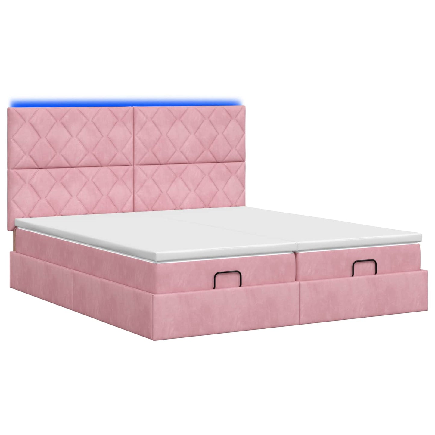 Ottoman Bed met Matrassen en LED Roze 180 x 200 cm fluweel