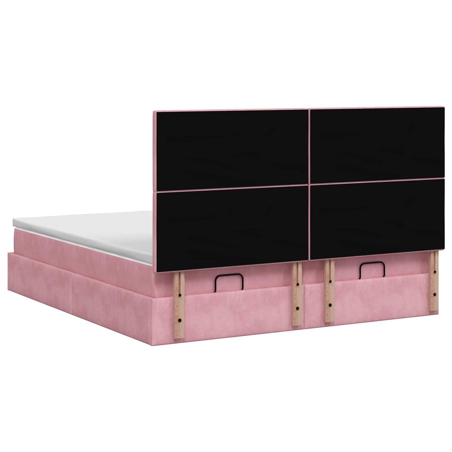 Ottoman Bed met Matrassen en LED Roze 200 x 200 cm fluweel