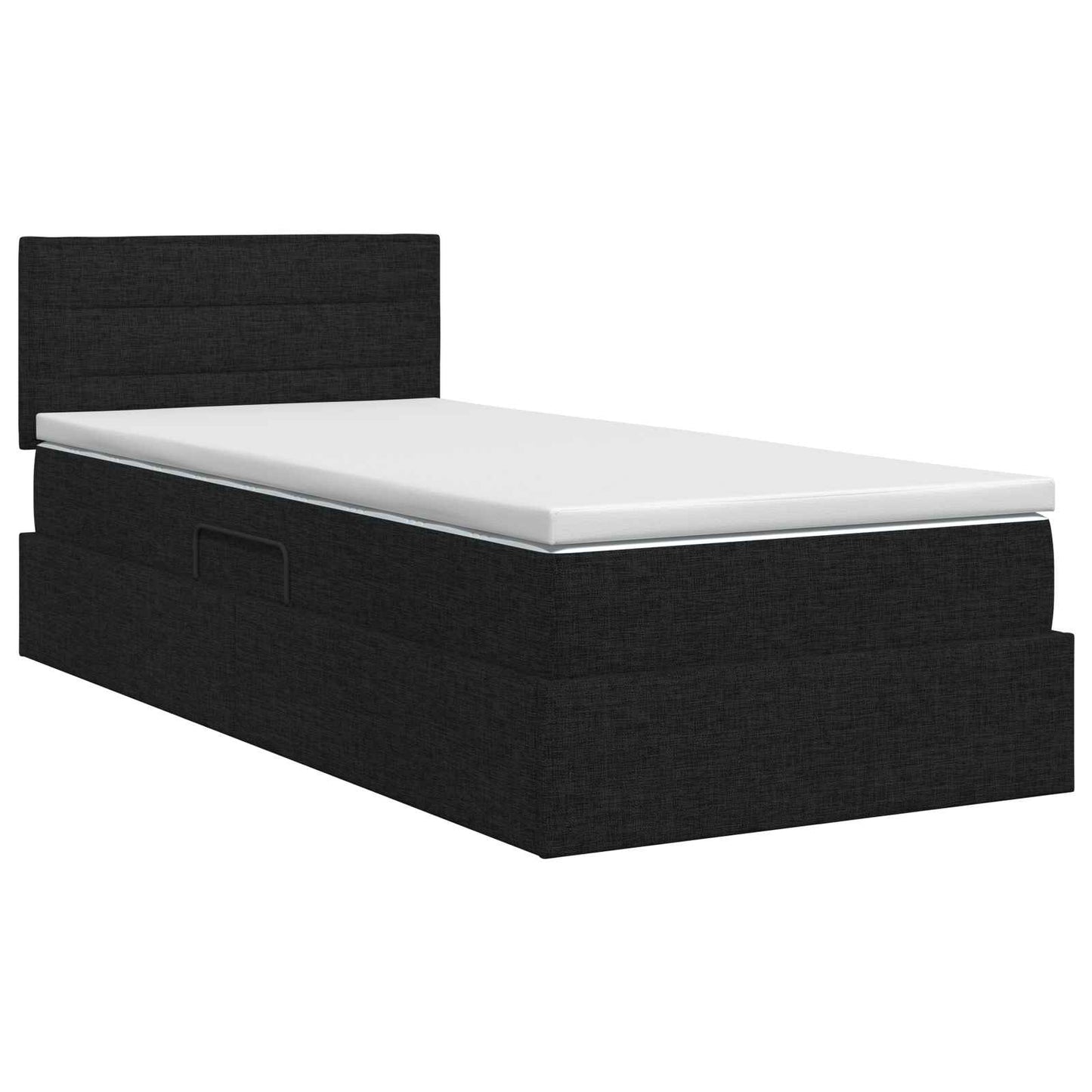 Opbergbed met matras met hoofdeinde Zwart 90 x 190 cm fluweel