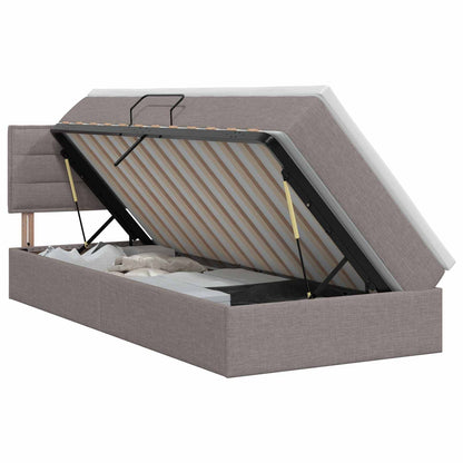 Opbergbed met matras met hoofdeinde Taupe 90 x 190 cm fluweel
