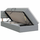 Opbergbed lichtgrijs 90x200 cm fluweel