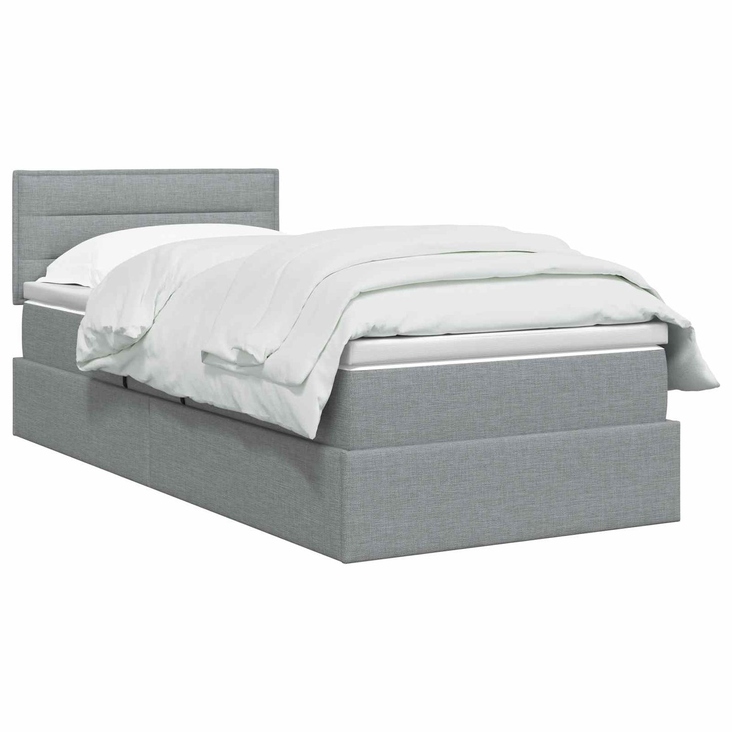 Opbergbed met matras Lichtgrijs 90 x 200 cm fluweel