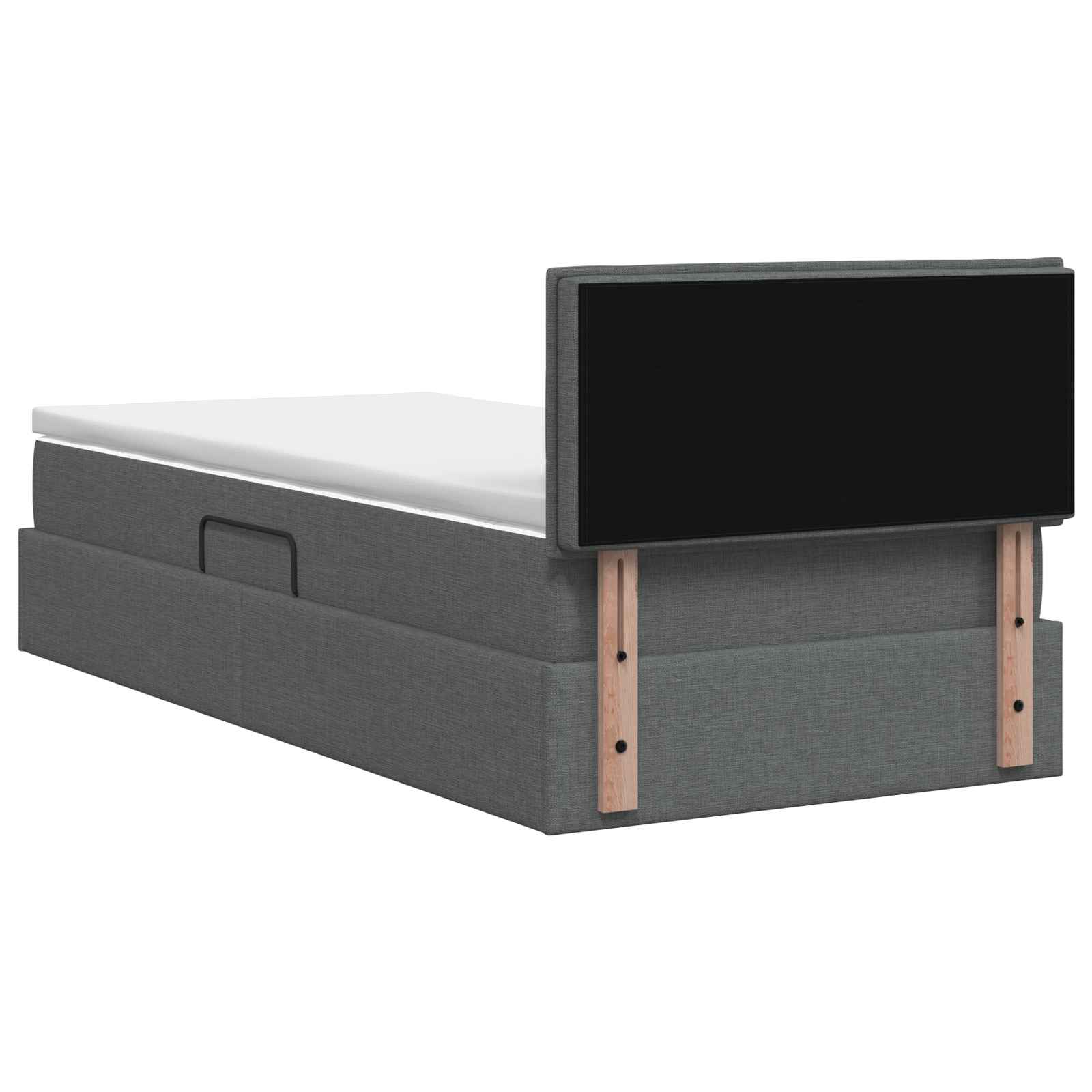 Opbergbed met matras Donkergrijs 90 x 200 cm fluweel