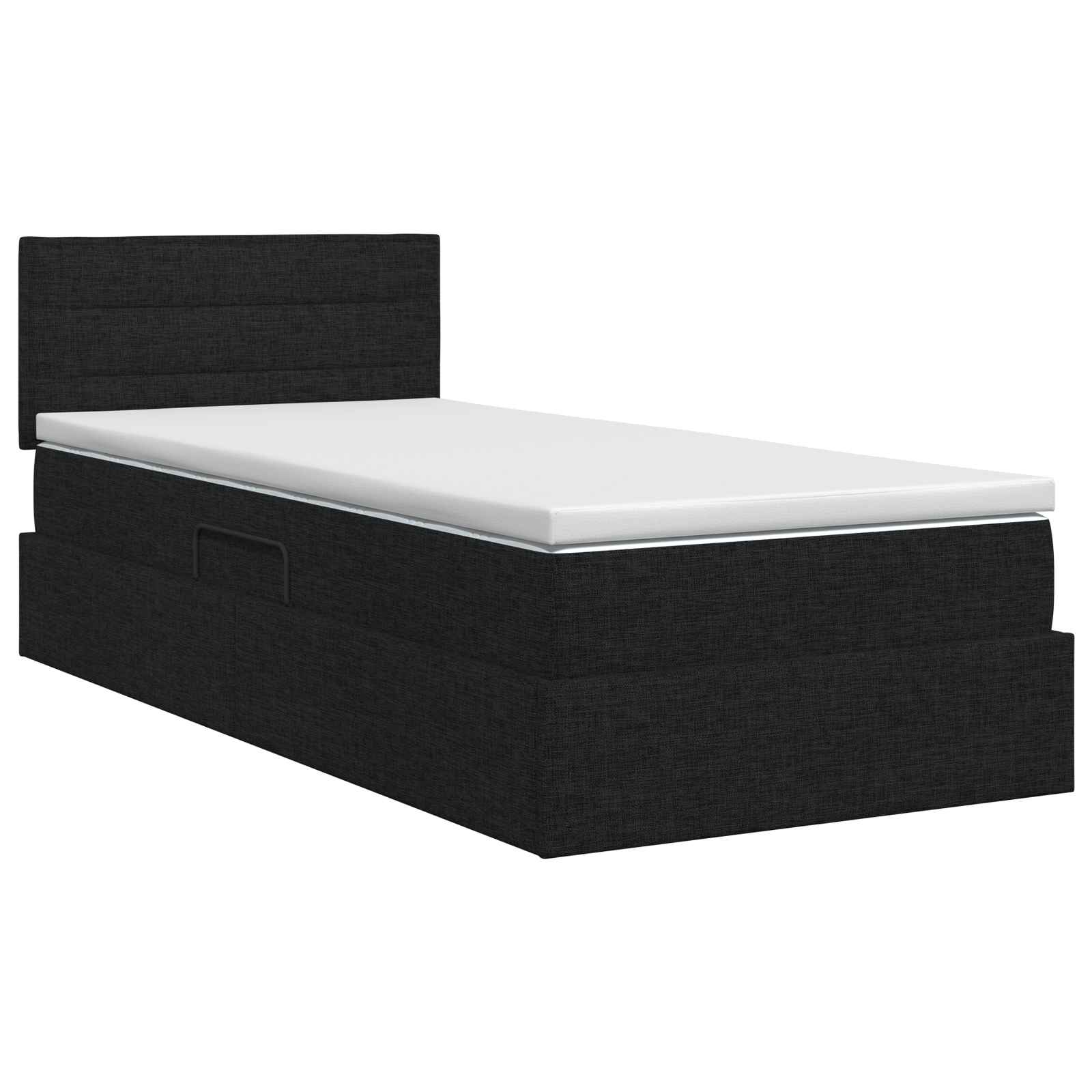 Opbergbed met matras met hoofdeinde Zwart 90 x 200 cm fluweel