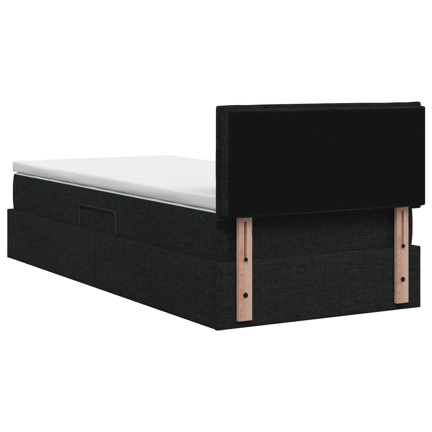 Opbergbed met matras met hoofdeinde Zwart 90 x 200 cm fluweel