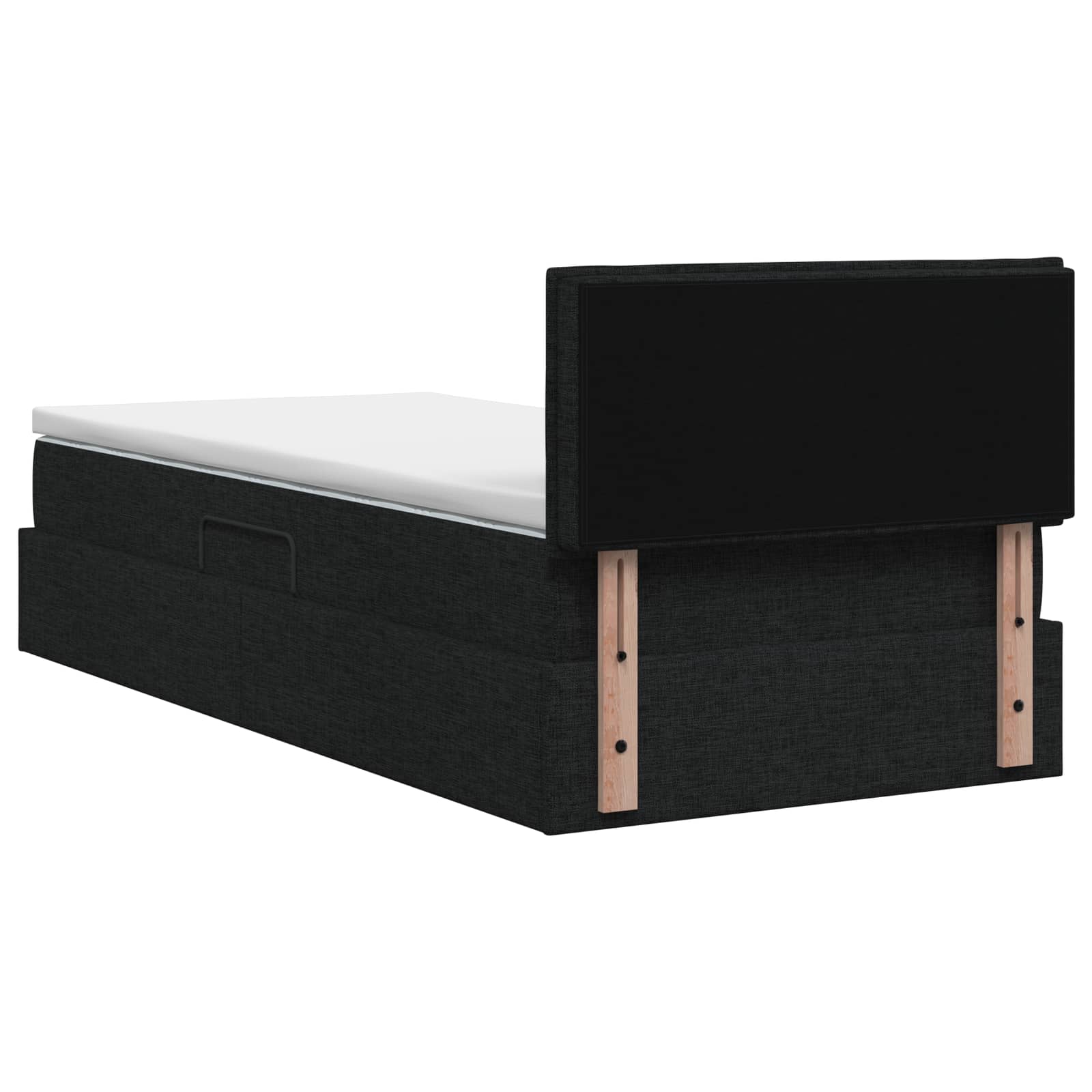 Opbergbed met matras met hoofdeinde Zwart 90 x 200 cm fluweel