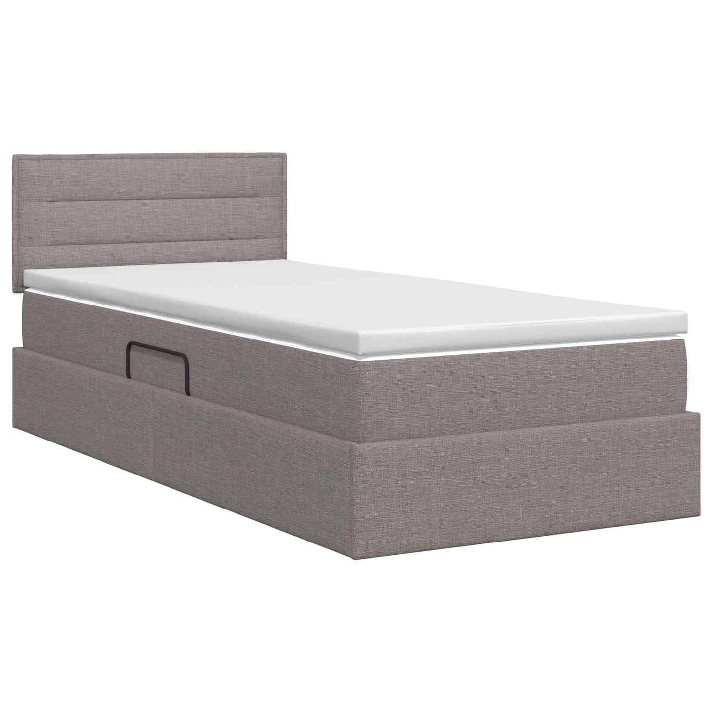 Opbergbed met matras met hoofdeinde Taupe 90 x 200 cm fluweel