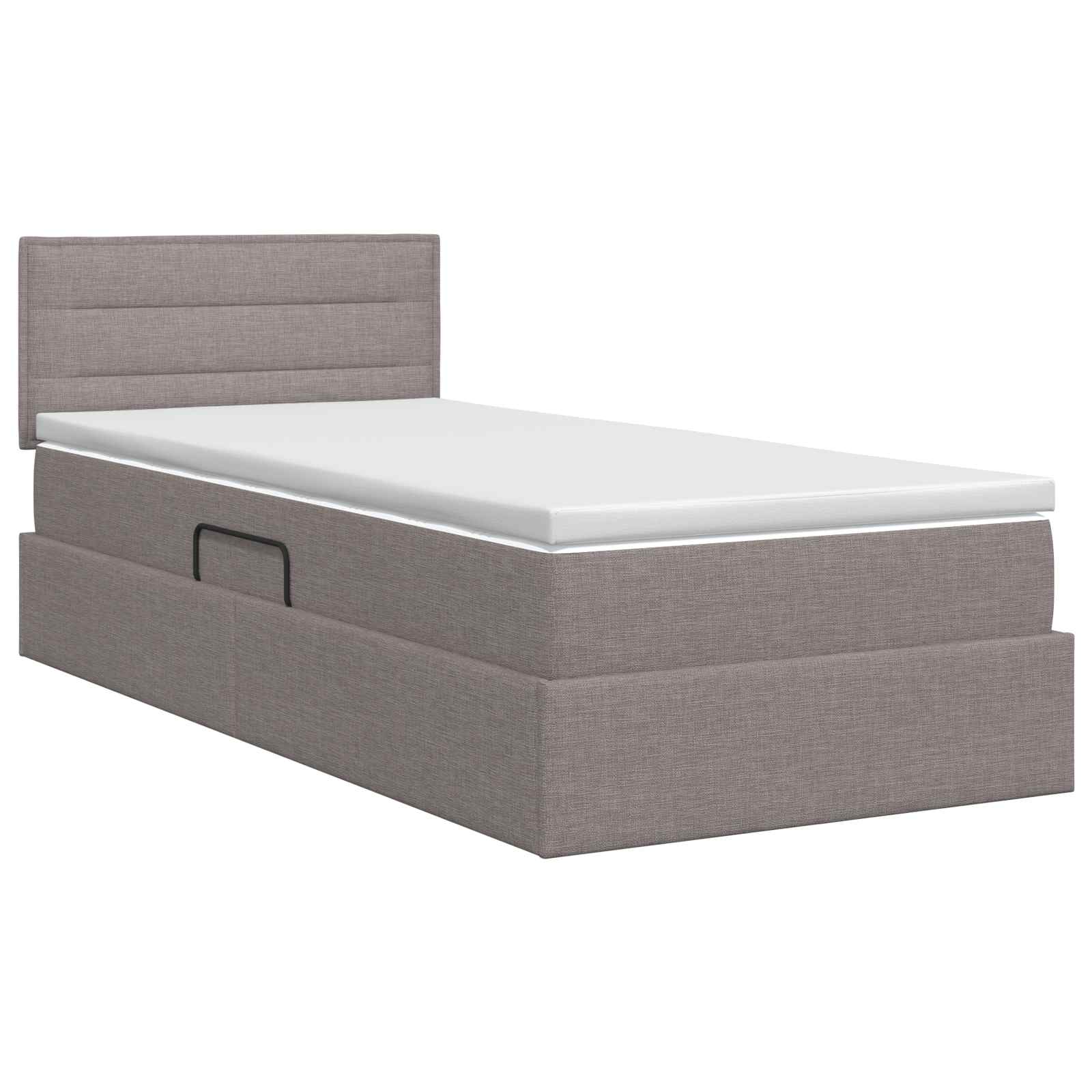 Opbergbed met matras met hoofdeinde Taupe 90 x 200 cm fluweel