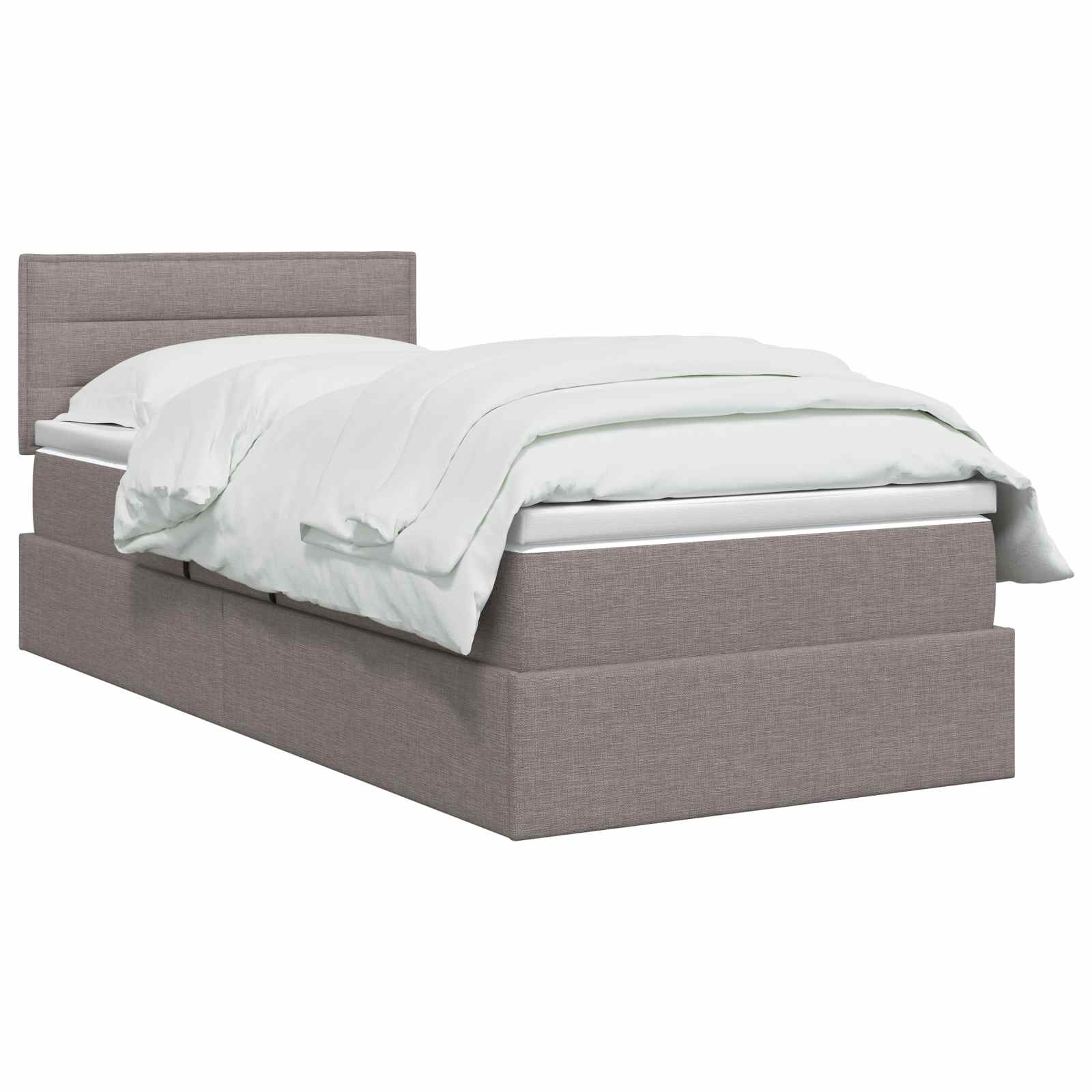 Opbergbed met matras met hoofdeinde Taupe 90 x 200 cm fluweel
