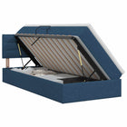 Opbergbed met matras 90x200 cm blauw fluweel