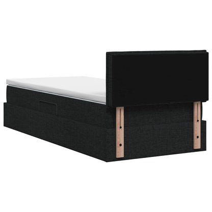 Opbergbed met matras met hoofdeinde Zwart 100 x 200 cm fluweel