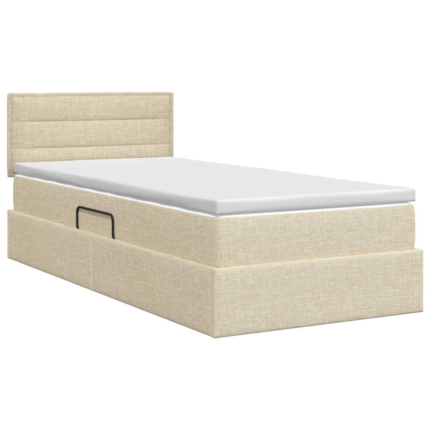 Opbergbed met matras Crèmekleurig 100 x 200 cm fluweel