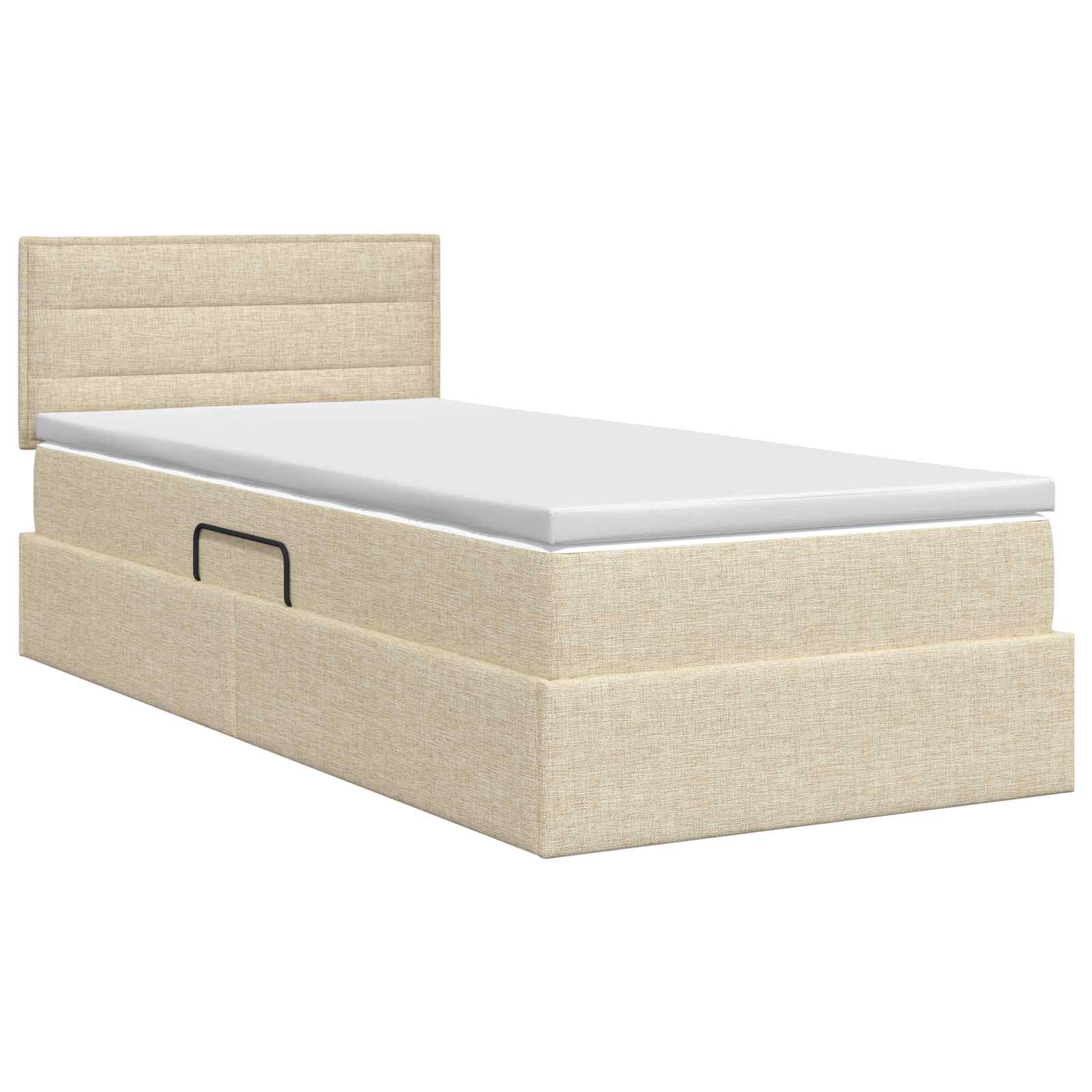 Opbergbed met matras Crèmekleurig 100 x 200 cm fluweel