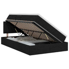 Opbergbed met matras met hoofdeinde Zwart 120 x 200 cm fluweel