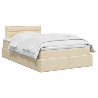 Opbergbed met matras Crèmekleurig 120 x 200 cm fluweel