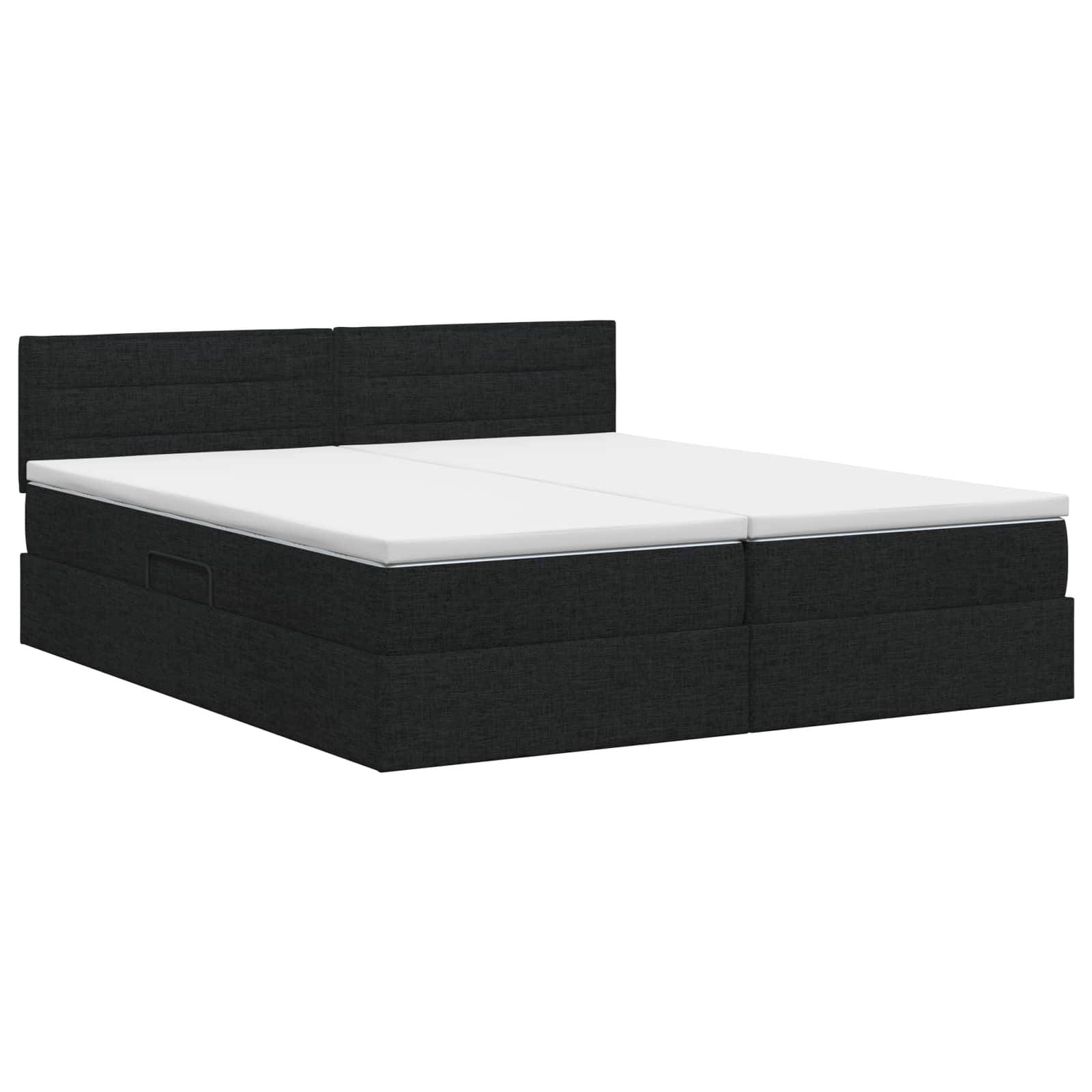 Opbergbed met matras met hoofdeinde Zwart 140 x 200 cm fluweel