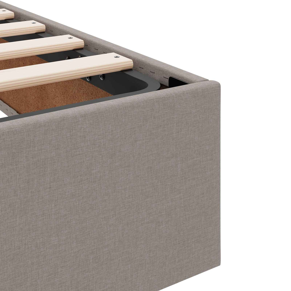 Opbergbed met matras met hoofdeinde Taupe 160 x 200 cm fluweel