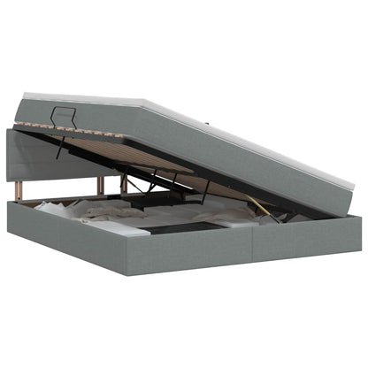 Opbergbed met matras Donkergrijs 180 x 200 cm fluweel