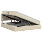 Opbergbed 180x200 cm crèmekleurig fluweel