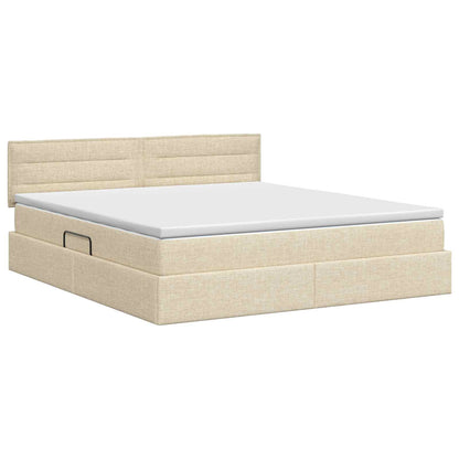 Opbergbed met matras Crèmekleurig 180 x 200 cm fluweel